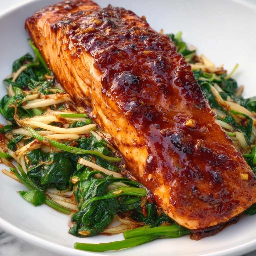 Miso Salmon on Sautéed Spinach Recipe - Recipe Image