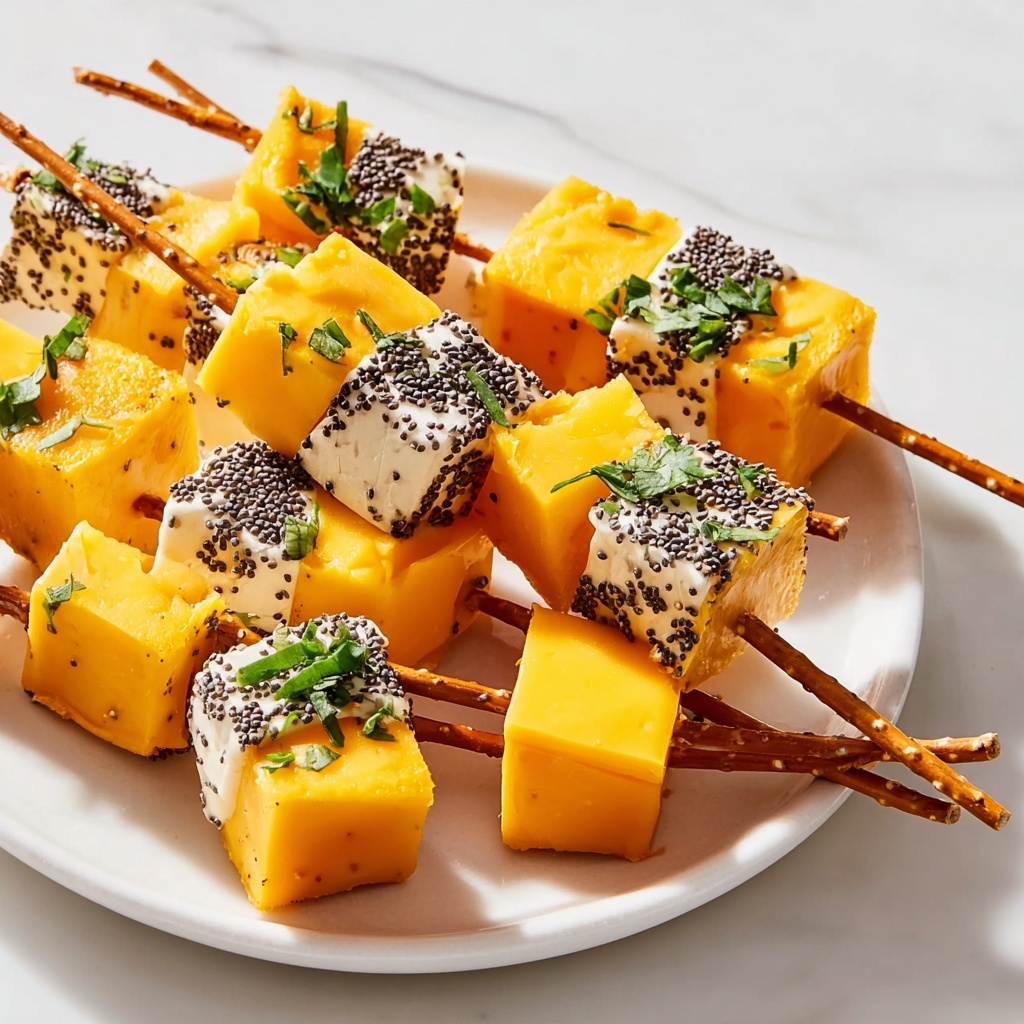 Cheddar Cubes Pretzel Sparklers Recipe - Recipe Image