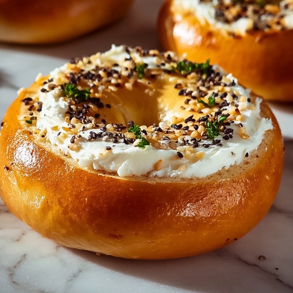 Cream Cheese Stuffed Garlic Bagels Recipe - Recipe Image