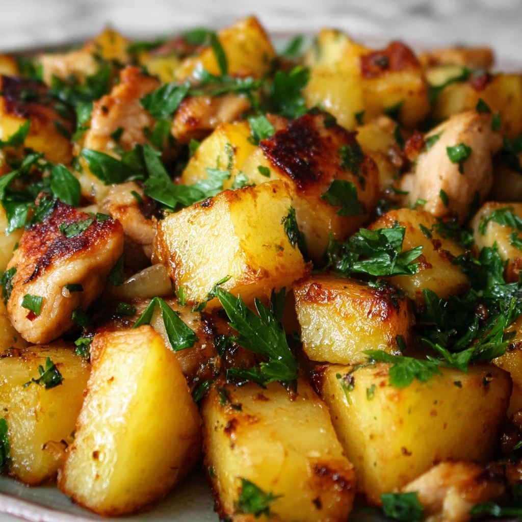 Oven-Baked Diced Chicken and Potatoes with Herbs Recipe - Recipe Image