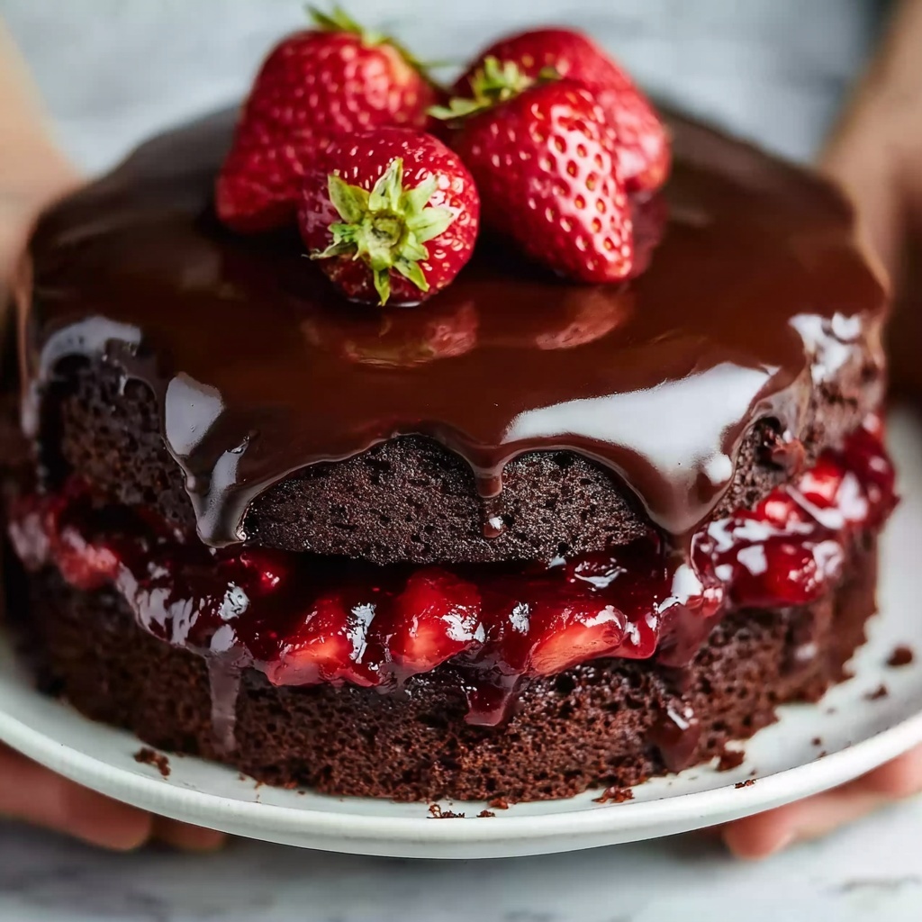 Chocolate Cake with Strawberry Filling Recipe - Recipe Image