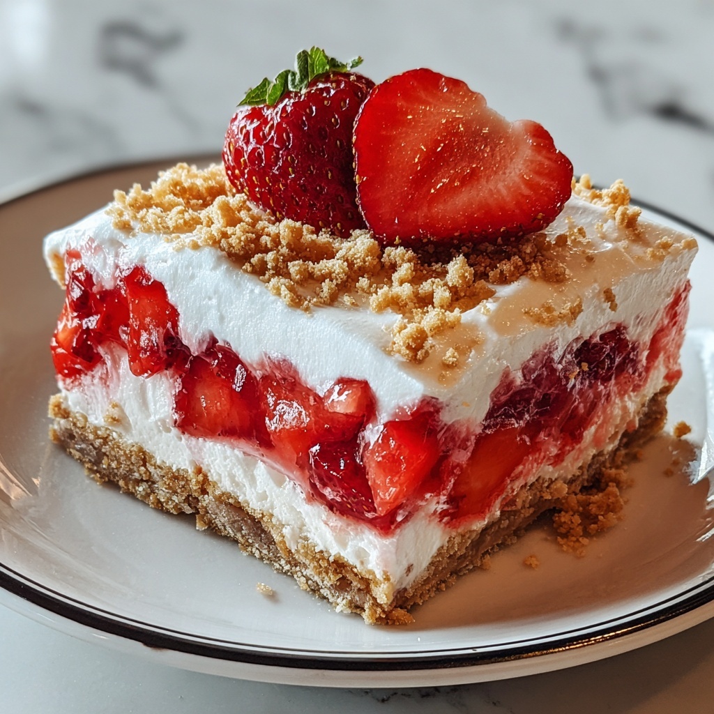 Simple No Bake Strawberry Cheesecake Lasagna Recipe - Recipe Image