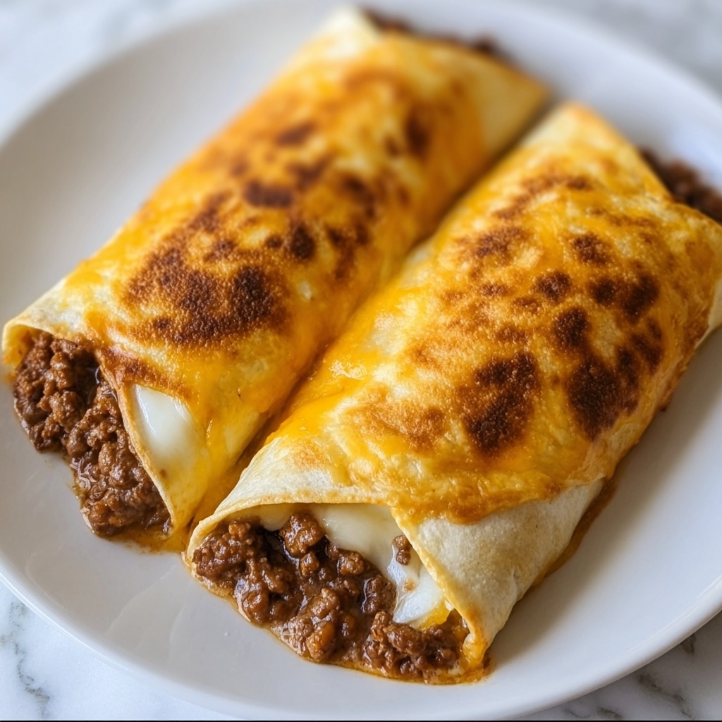 Beef and Cheese Chimichangas Recipe - Recipe Image