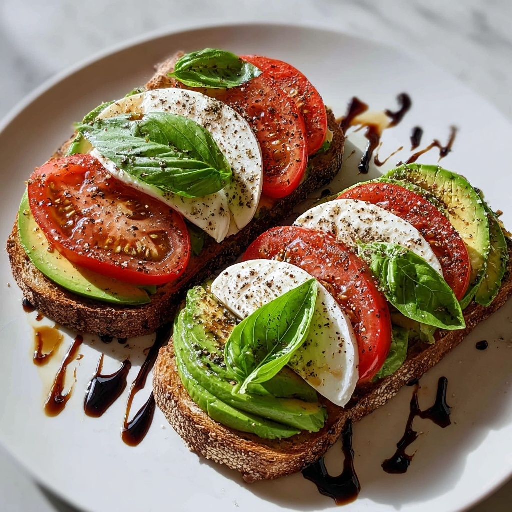 Avocado Caprese Toast Recipe - Recipe Image