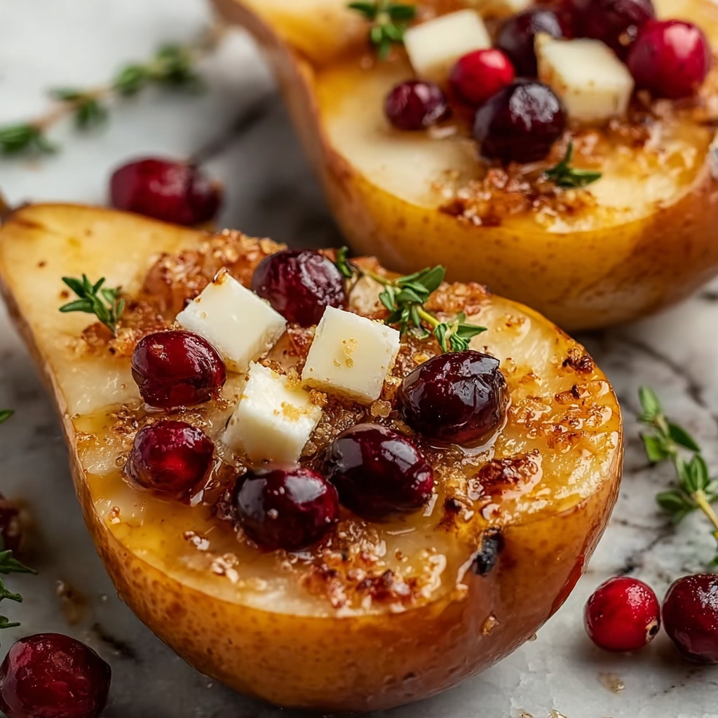 Baked Pears with Goat Cheese, Honey, and Cranberries Recipe - Recipe Image