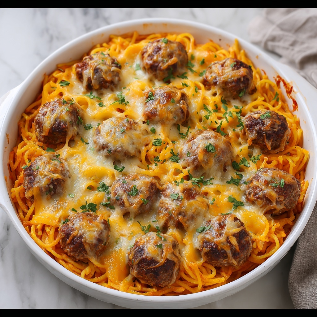 Cheesy Meatballs and Rice Casserole Recipe - Recipe Image