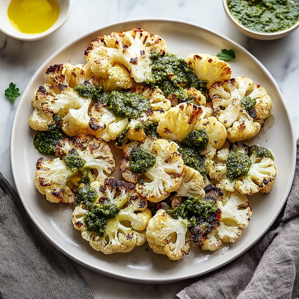 Parmesan Pesto Roasted Cauliflower Recipe - Recipe Image