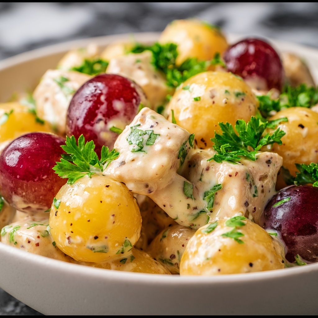 Grape and Chicken Salad with Toasted Nuts on Croissants Recipe - Recipe Image