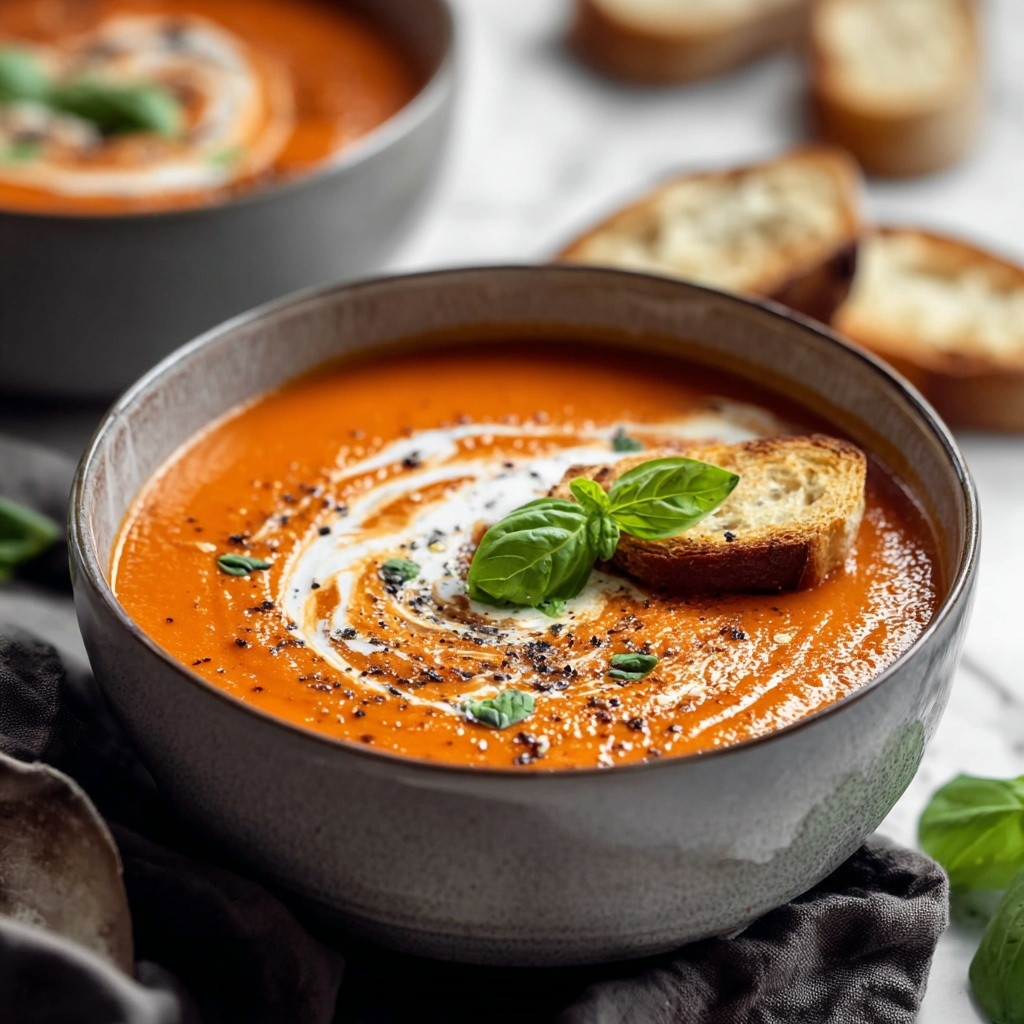 Creamy Tomato Basil Soup Recipe - Recipe Image
