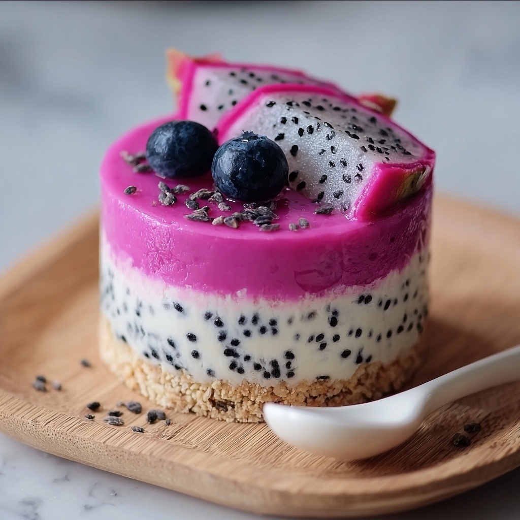 No-Bake Dragon Fruit Mini Cheesecakes Recipe - Recipe Image
