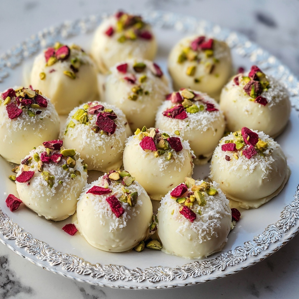 Cranberry Pistachio White Chocolate Truffles Recipe - Recipe Image