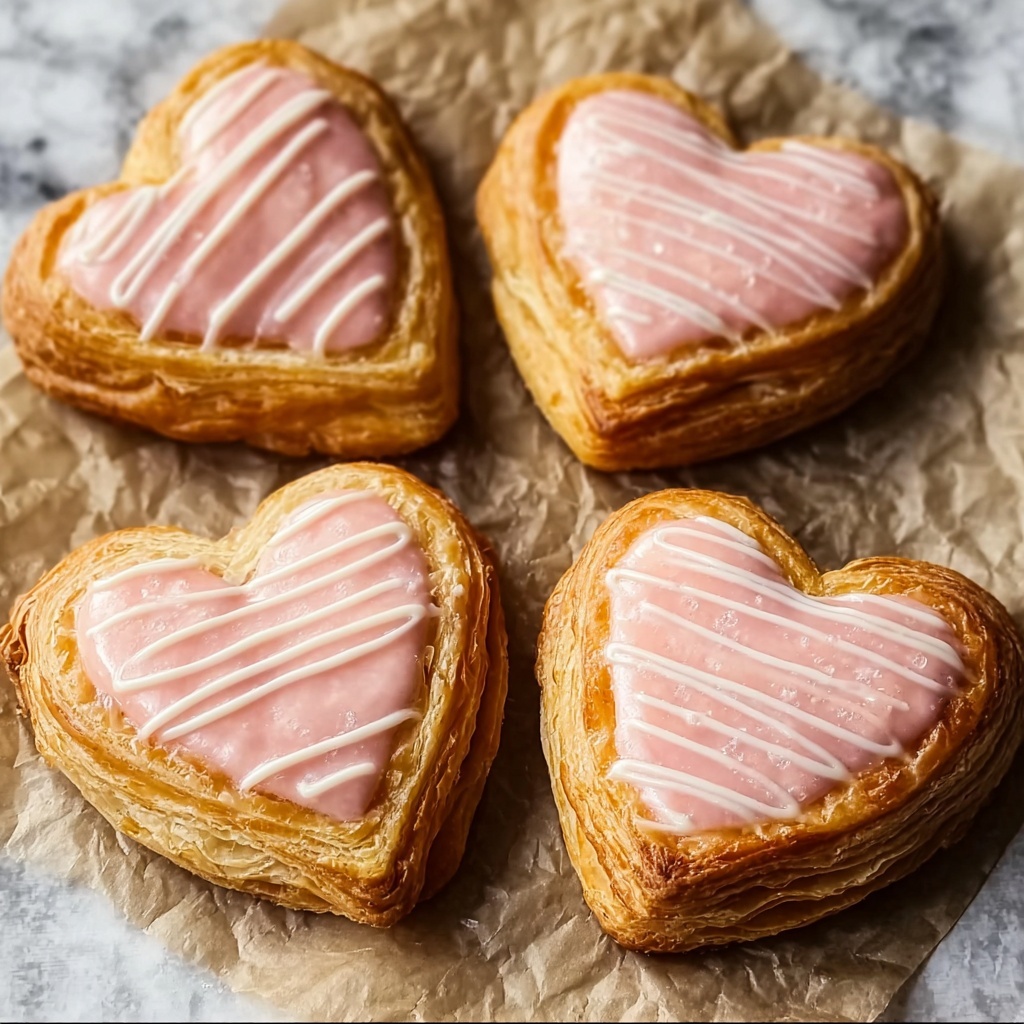 Puff Pastry Hearts with Icing Recipe - Recipe Image