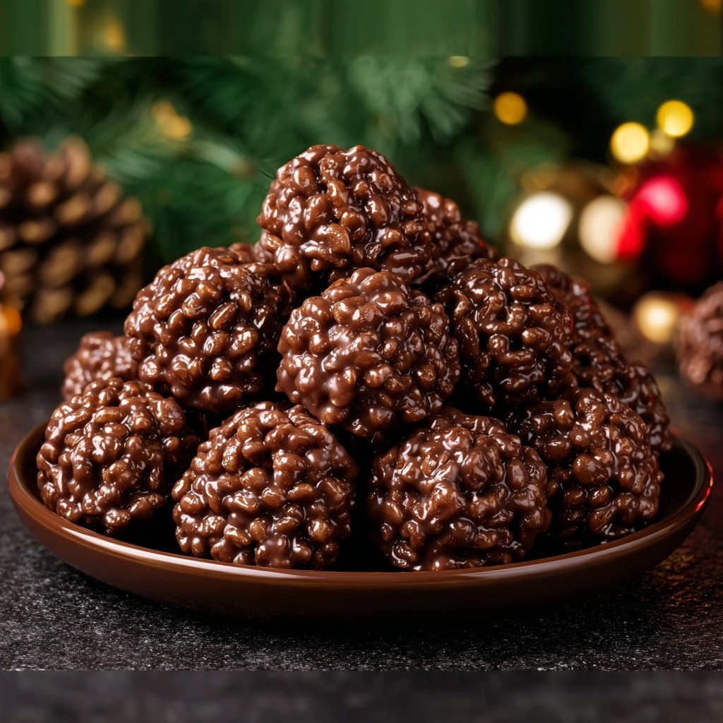 Christmas Chocolate Rice Krispie Balls Recipe - Recipe Image