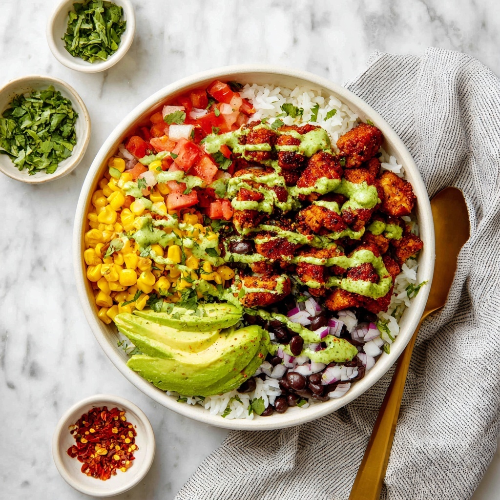Salmon Burrito Bowl with Cilantro Lime Rice and Fresh Toppings Recipe - Recipe Image