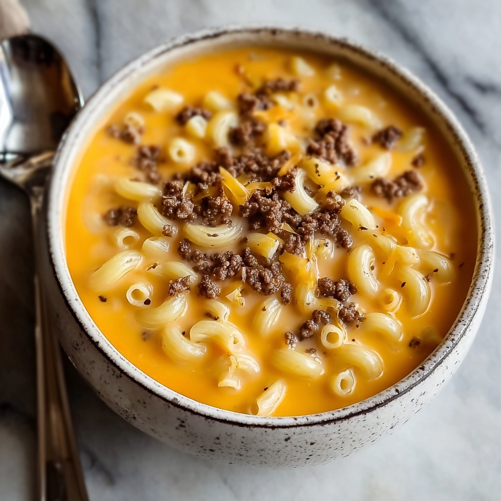 Creamy Cheesy Macaroni Soup Recipe - Recipe Image