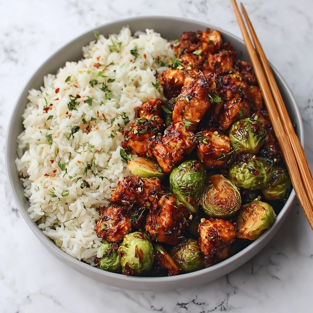 Best Air Fryer Sweet Chili Chicken and Brussels Sprouts Recipe - Recipe Image