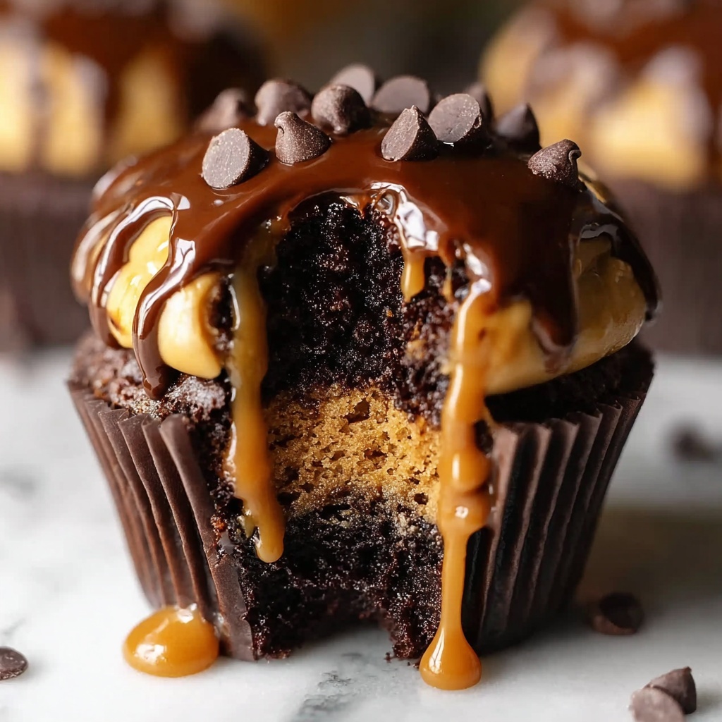 Gooey Peanut Butter Lava Cupcakes Recipe - Recipe Image