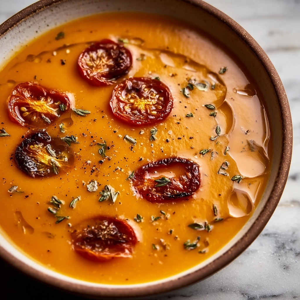 Creamy Roasted Garlic Tomato Soup Recipe - Recipe Image