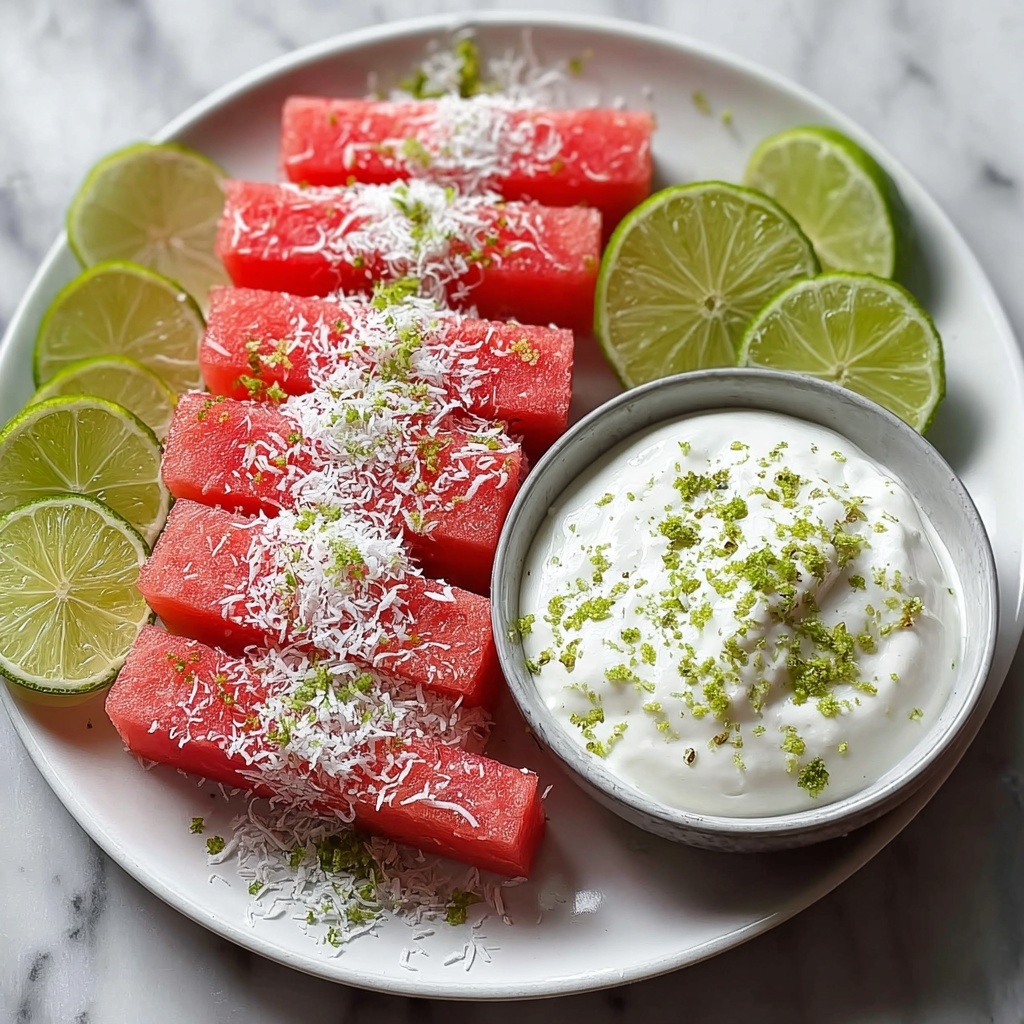 Watermelon Fries with Coconut Lime Dip Recipe - Recipe Image