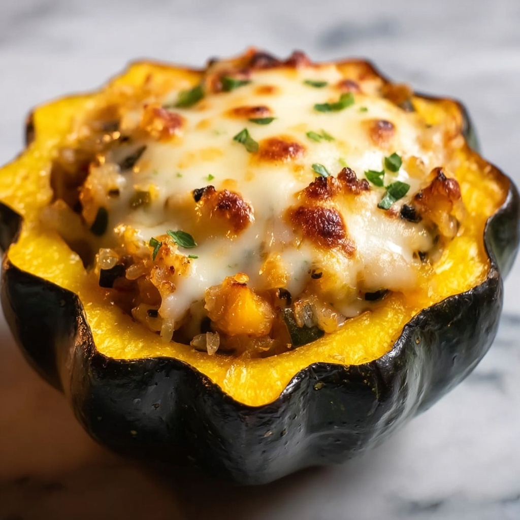 Stuffed Acorn Squash with Sausage, Apple, Cranberries, and Nuts Recipe - Recipe Image