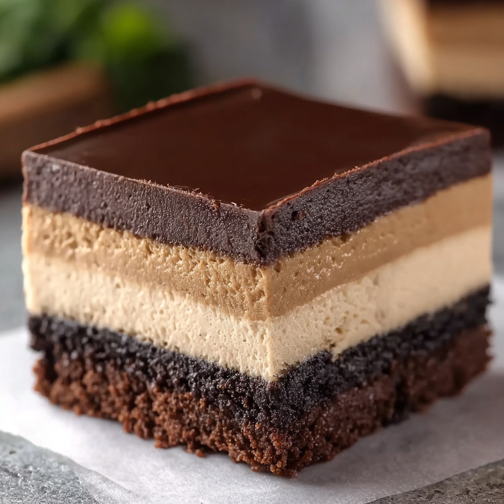 Fudgy Layered Irish Mocha Brownies Recipe - Recipe Image