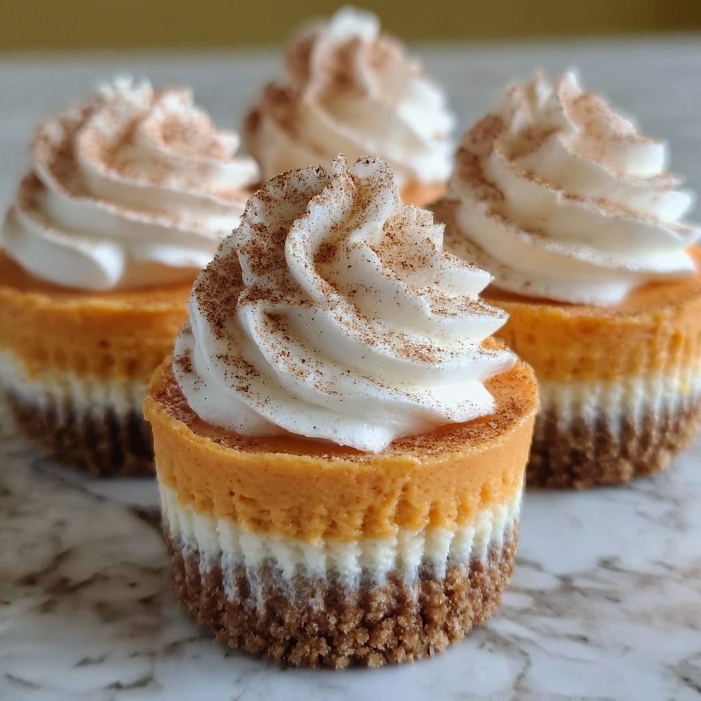 No-Bake Mini Pumpkin Cheesecakes Recipe - Recipe Image