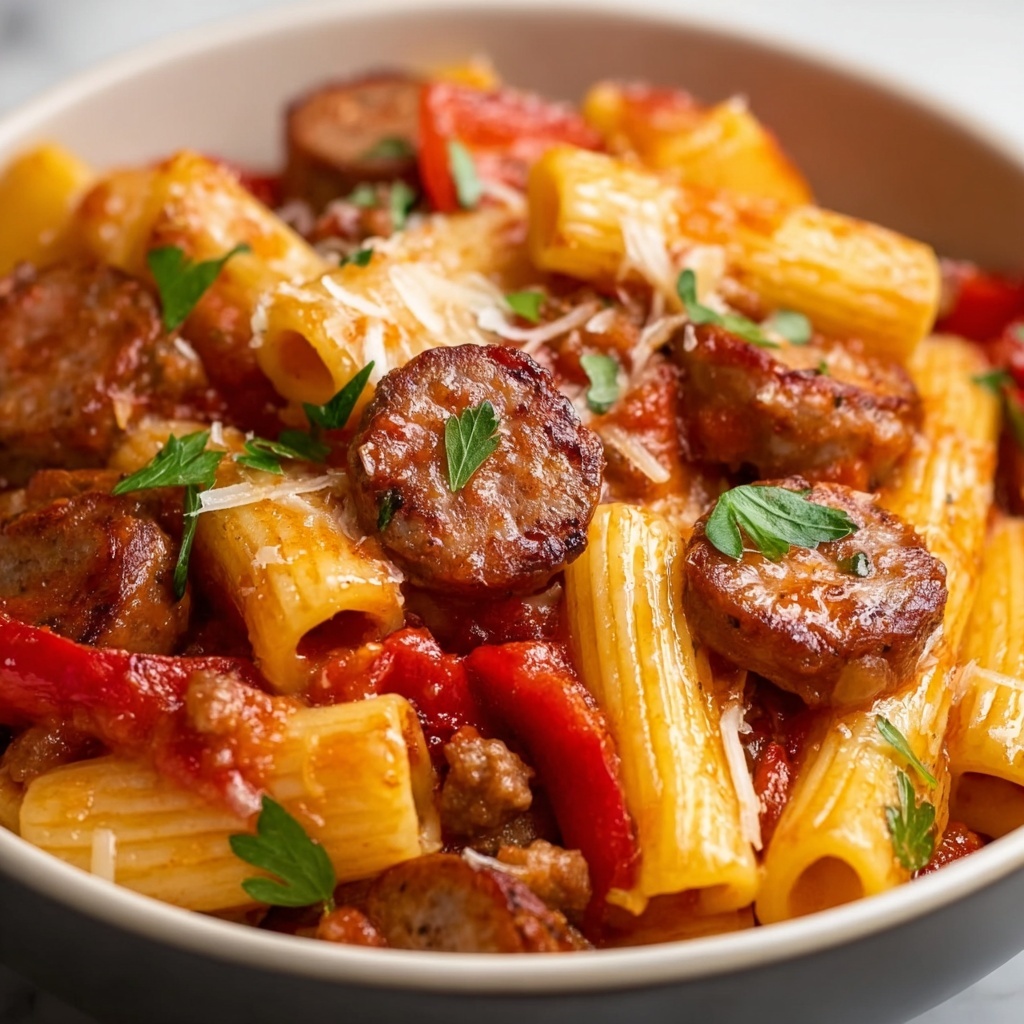 Sweet Pepper and Sausage Pasta Recipe - Recipe Image