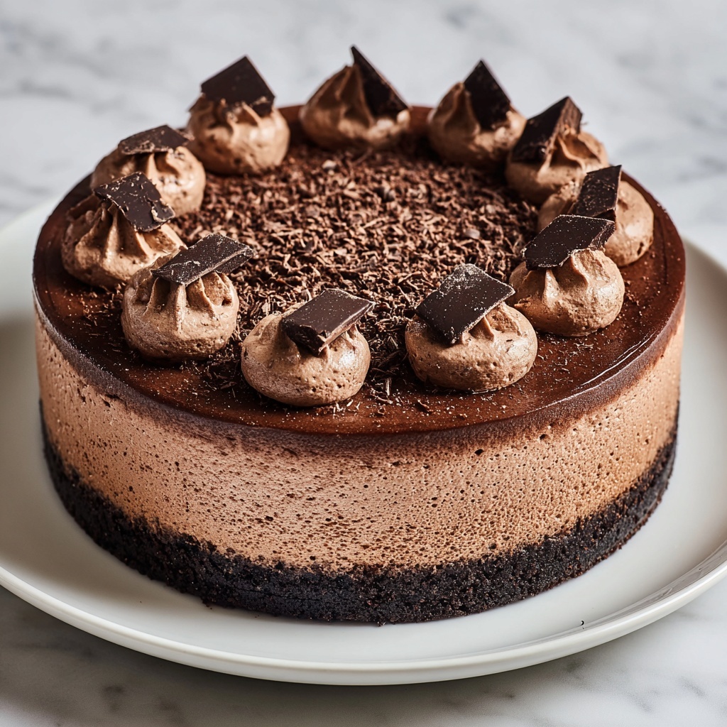 No Bake Chocolate Cheesecake Recipe - Recipe Image