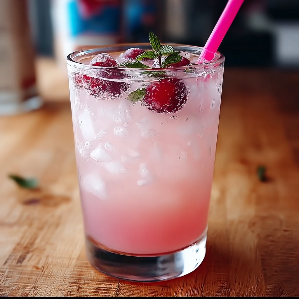 Aldi DIY Pink Drink with Ice Cream Float Recipe - Recipe Image