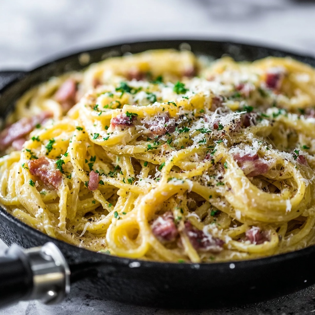 Creamy Avocado Carbonara with Smoked Beef Recipe - Recipe Image