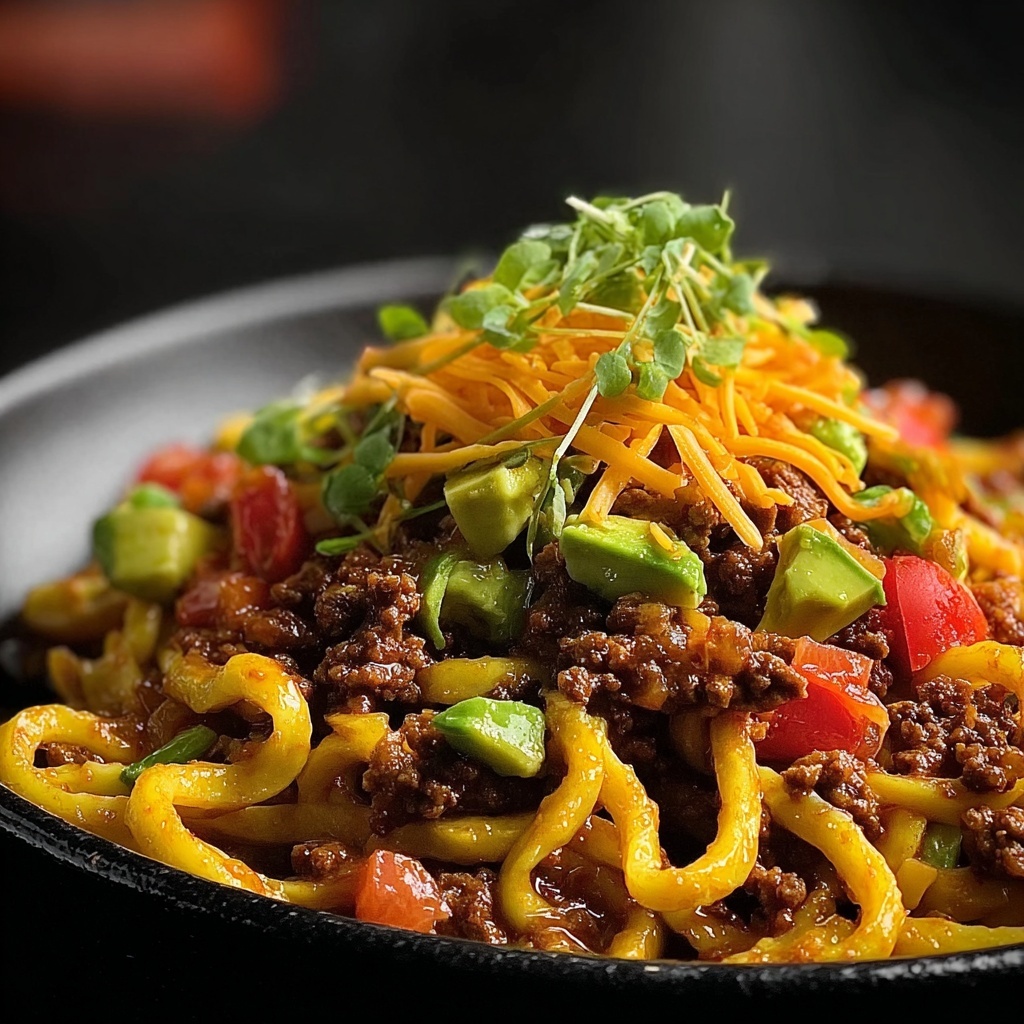 Cheesy Beef Taco Pasta Recipe - Recipe Image