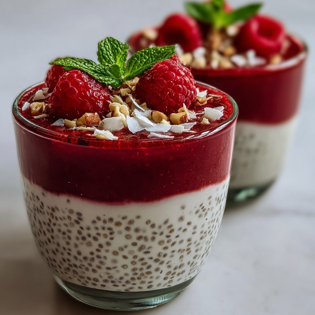 Vegan Raspberry Coconut Chia Parfaits Recipe - Recipe Image