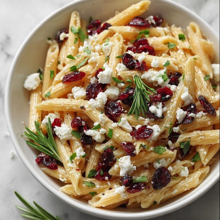 Feta & Cranberry Penne Salad with Orange Vinaigrette Recipe