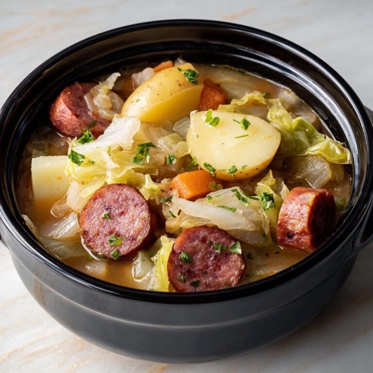 Slow Cooker Potatoes, Cabbage, and Kielbasa Recipe