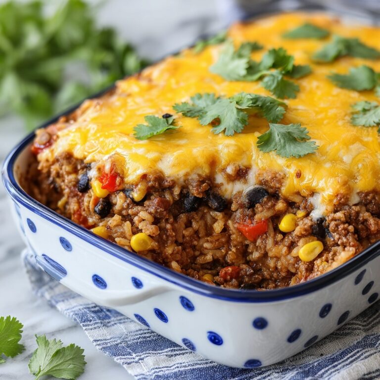 Beef Enchilada Casserole with Rice Recipe