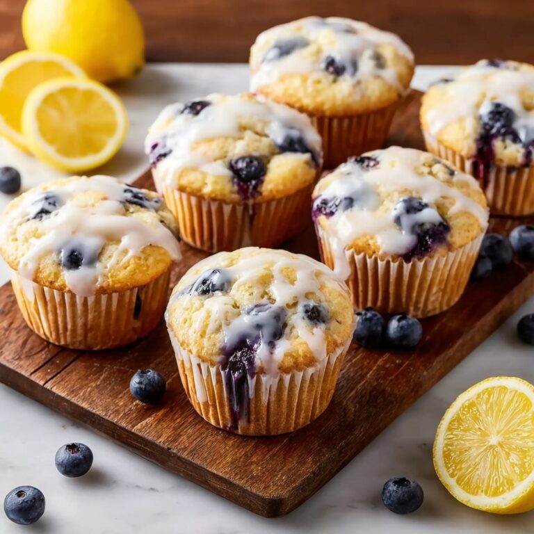 Blueberry Lemon Muffins with Bright Lemon Glaze Recipe
