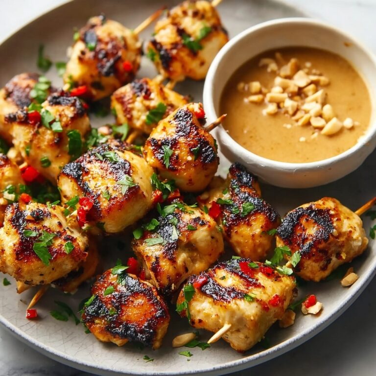 Easy Grilled Thai Chicken Skewers with Peanut Sauce Recipe