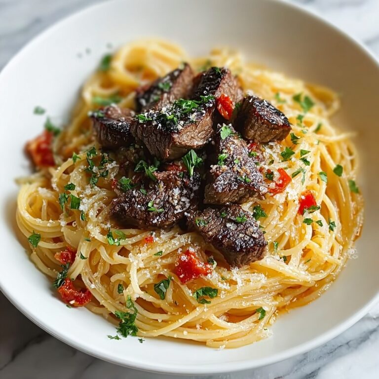 Sweet and Spicy Garlic Steak Pasta Recipe
