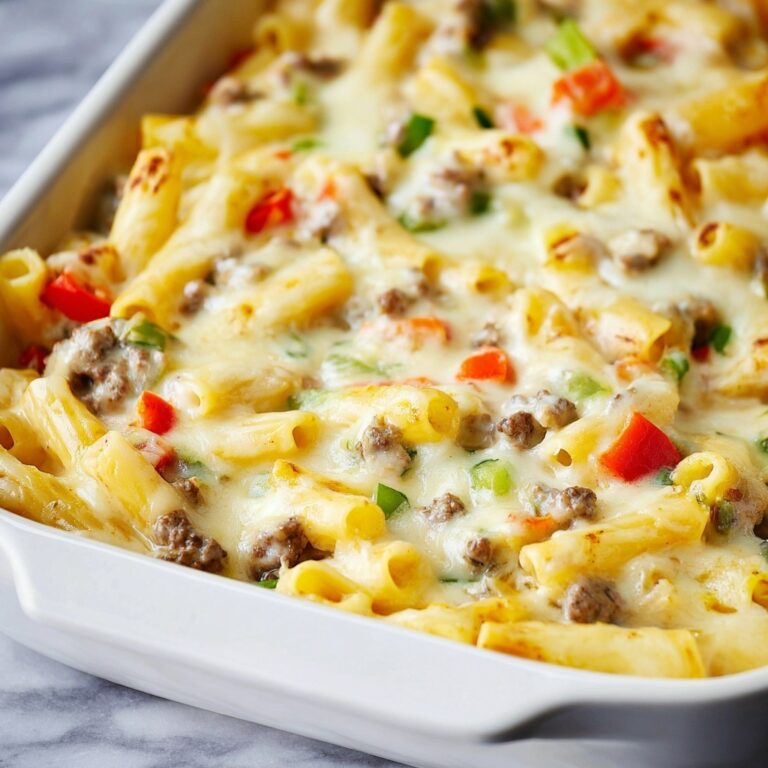 Philly Cheesesteak Pasta Bake Recipe
