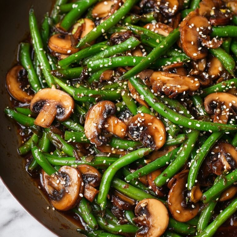 Teriyaki Green Beans with Mushrooms and Shallots Recipe