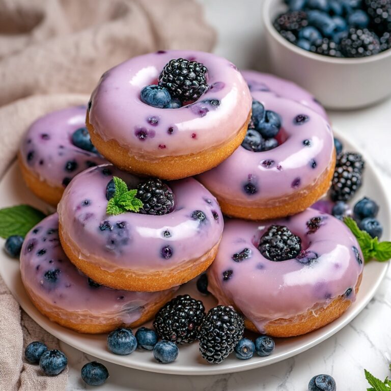 Blueberry Cake Donuts with Vanilla Glaze Recipe