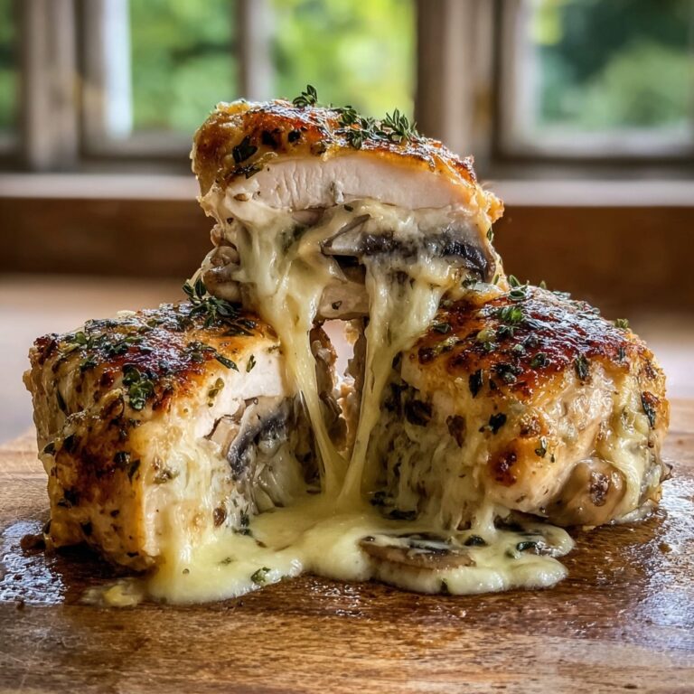 Cheesy Garlic Butter Mushroom Stuffed Chicken Delight Recipe