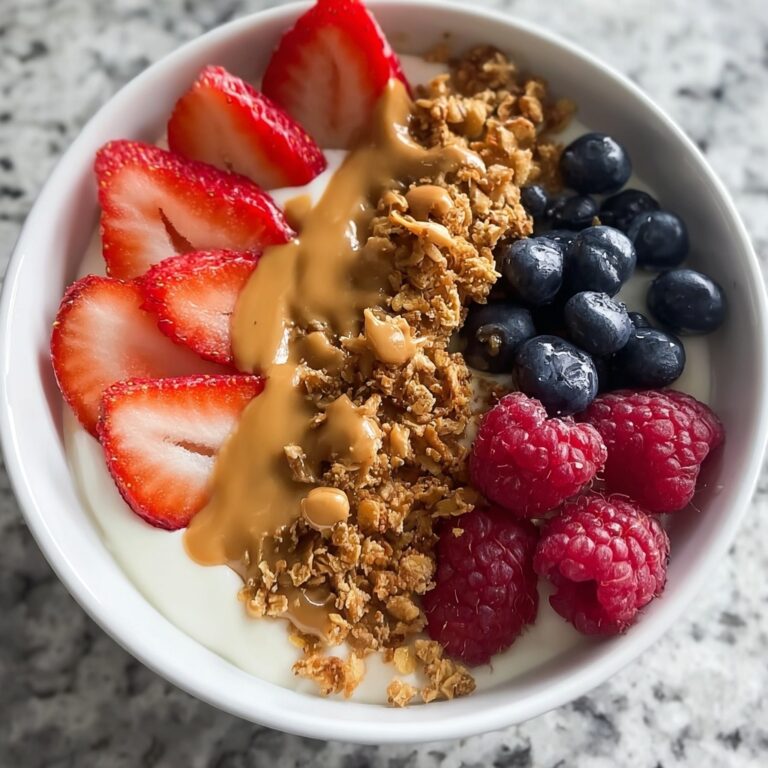 Healthy Greek Yogurt Bowl with Berries, Nut Butter, and Granola Recipe