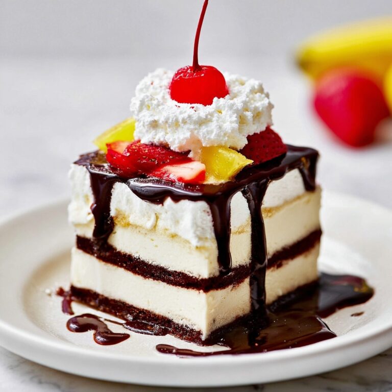 Banana Split Ice Cream Sandwich Cake Recipe