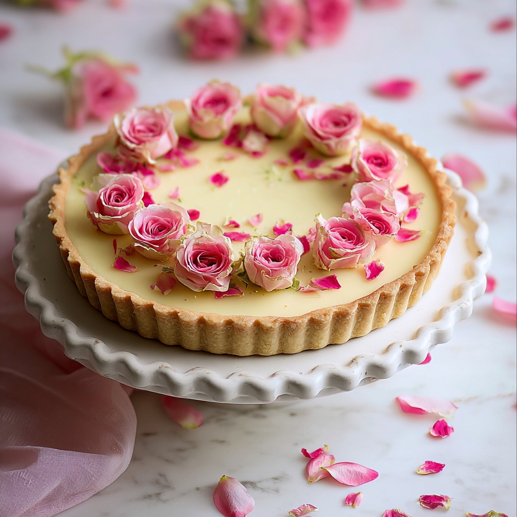 Rose Blossom Panna Cotta Tart Recipe - Recipe Image