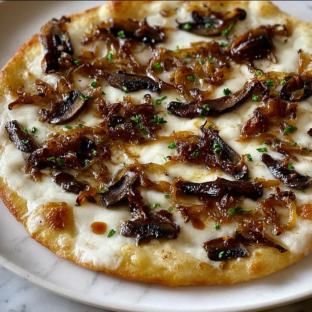 Morel Mushroom and Caramelized Onion Pizza Recipe - Recipe Image