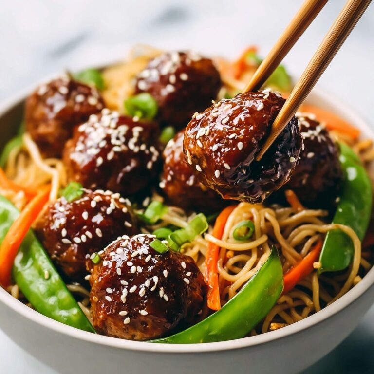 Asian Meatballs with Yakisoba Recipe
