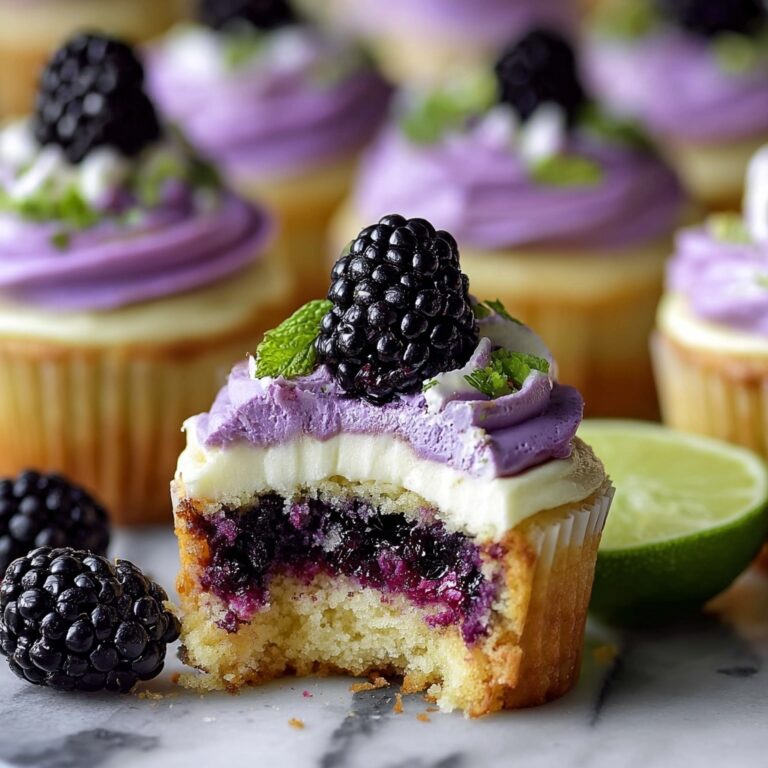 Decadent Blackberry Lime Cheesecake Cupcakes Recipe