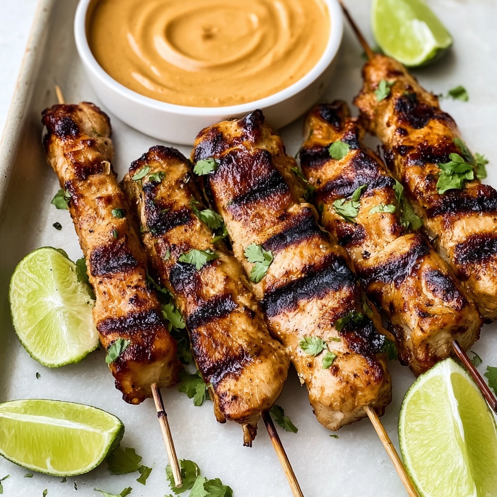Thai Grilled Chicken Skewers with Coconut Peanut Sauce Recipe - Recipe Image