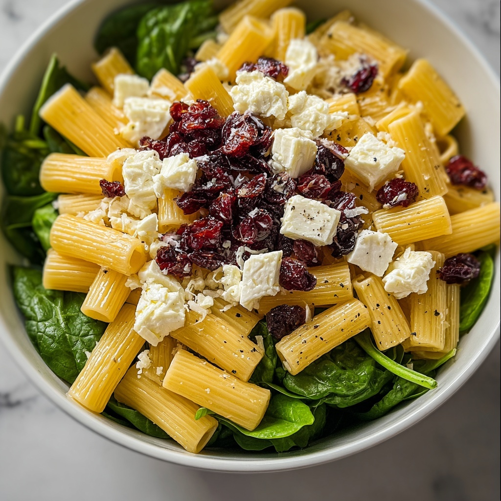 Feta & Cranberry Rigatoni Salad with Lemon Vinaigrette Recipe - Recipe Image